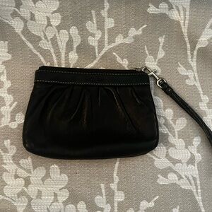 Coach Black Leather Wristlet